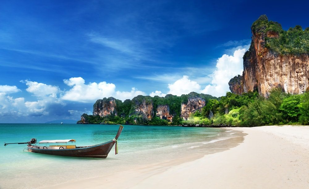Railey beach na Krabi v Thajsku