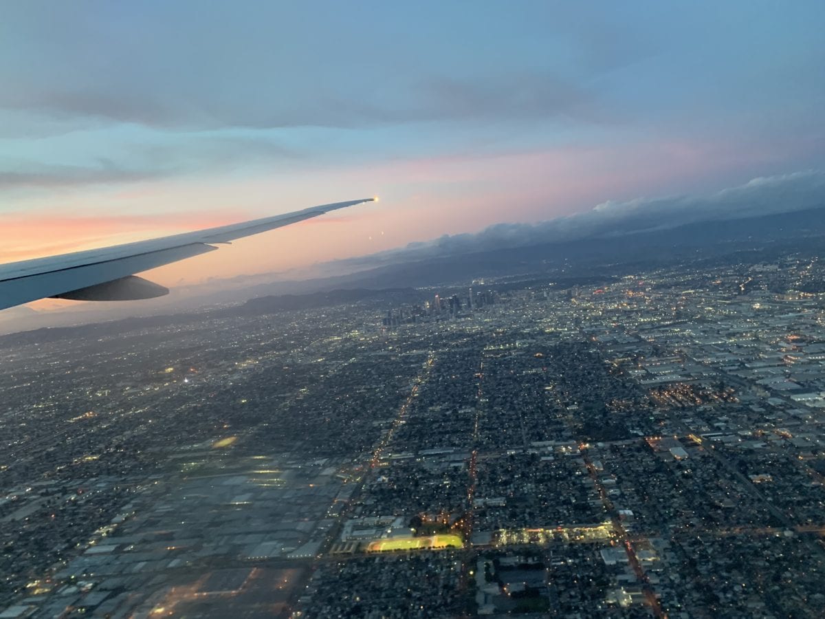 Kalifornia z výšky, prílet do Los Angeles