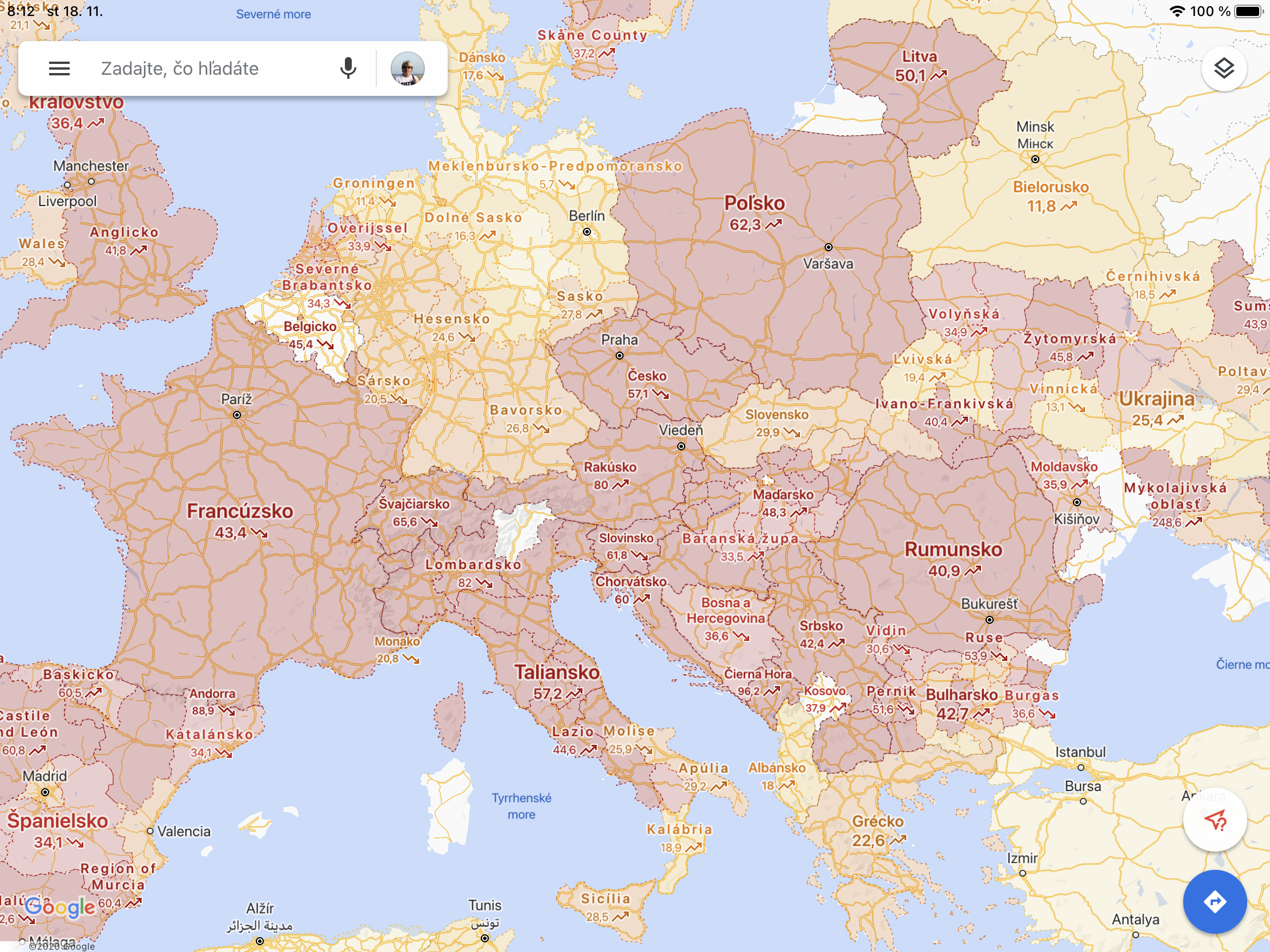 vrstva-COVID-Google-Mapy-5 Google Maps už ukazujú tzv. rizikové oblasti aj prehľadne na mapke