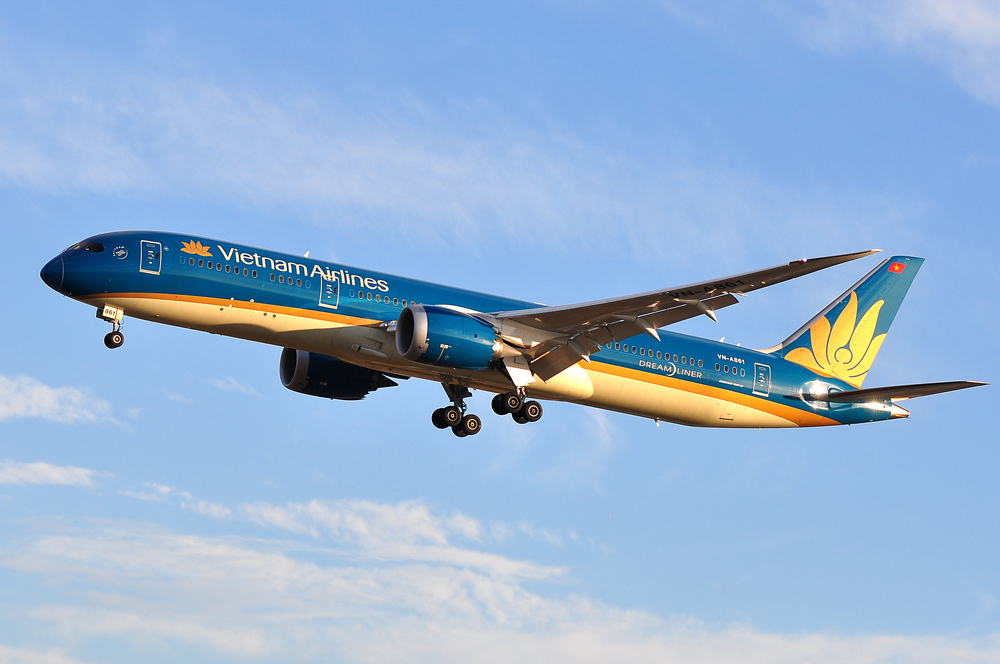 Frankfurt,germany-sept,29:,Boeing,787,Of,Vietnam,Airlines,Lands,At,Frankfurt Aerolinky Vietnam Airlines spúšťajú medzinárodné lety do celého sveta