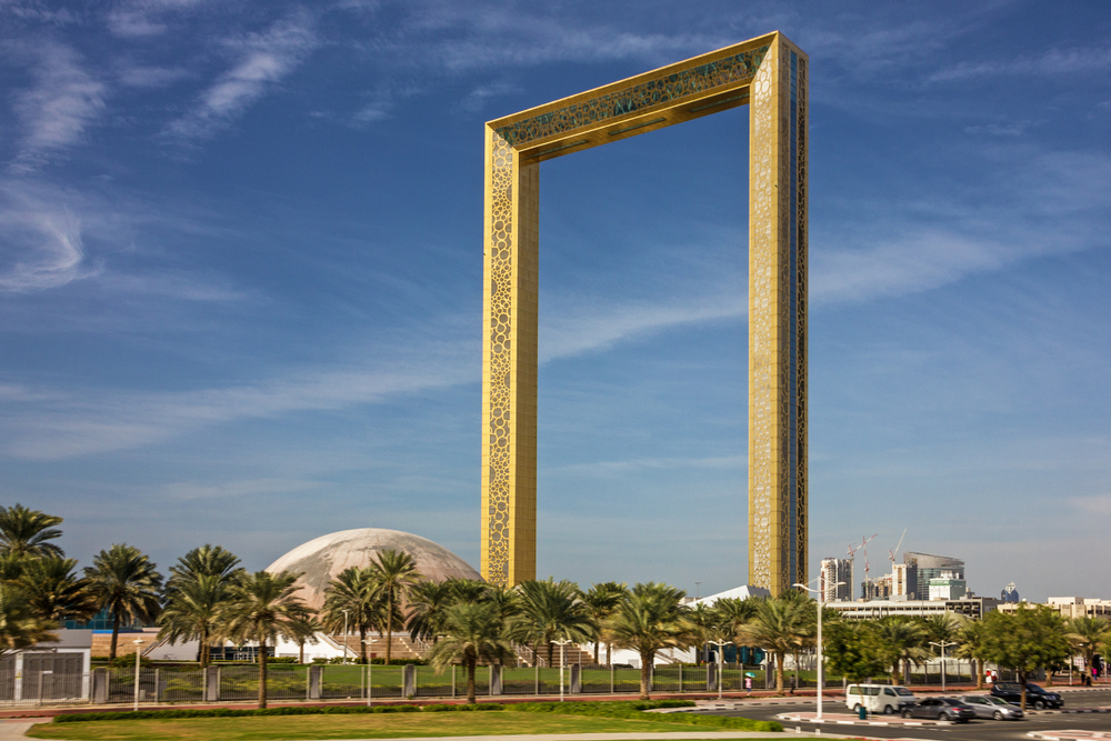 Dubai,Frame,Ñ?ontemporary,Building,Architecture,,Uae Každý mesiac iná atrakcia: k letenke Emirates teraz vstup na DUBAI FRAME zdarma!