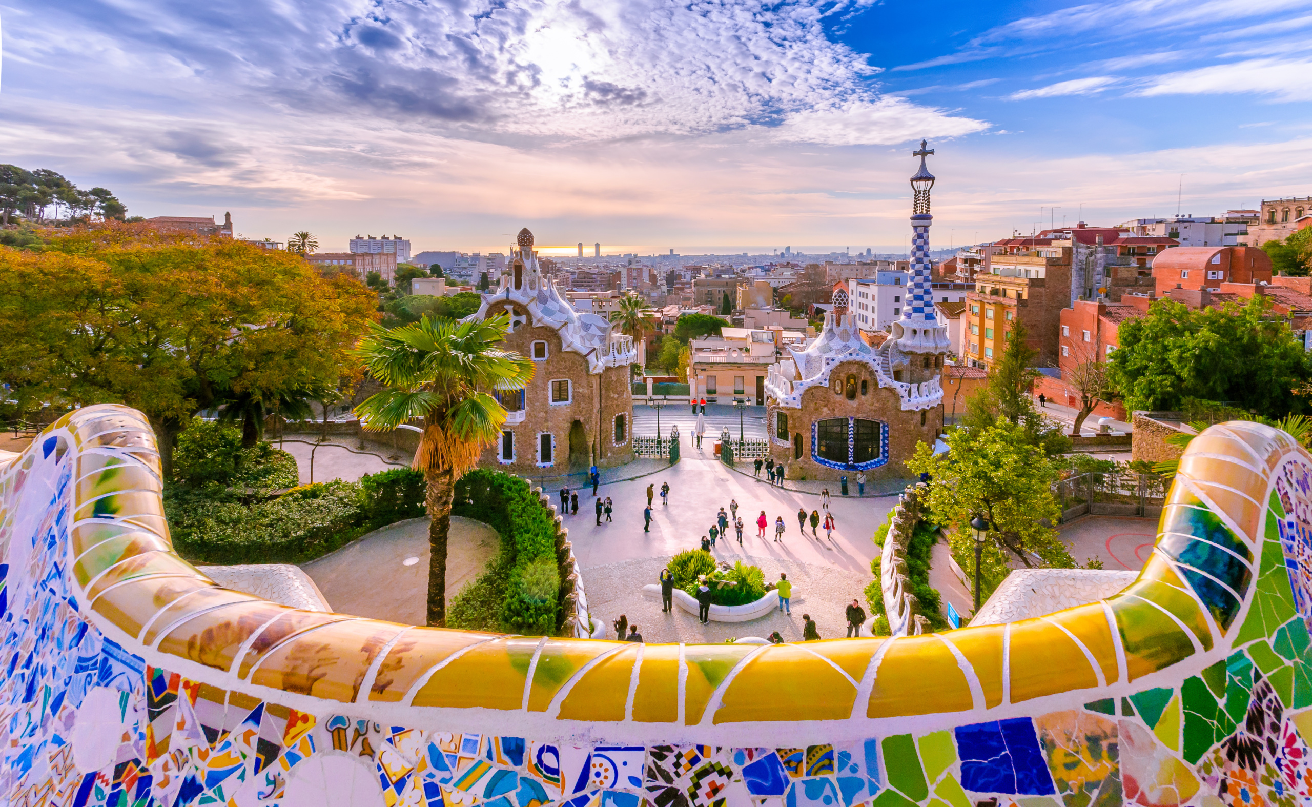 View,Of,The,City,From,Park,Guell,In,Barcelona barcelona
