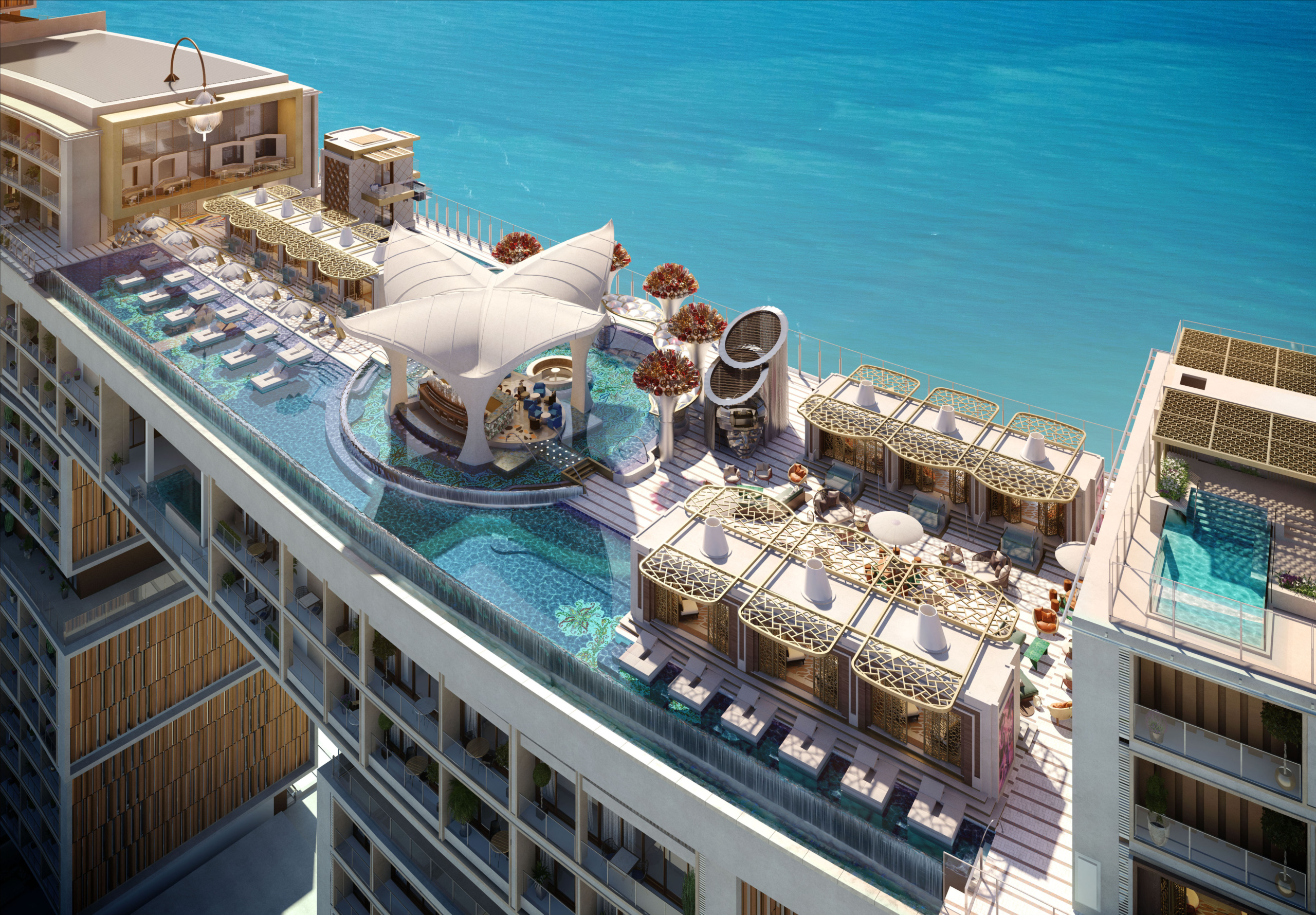 atlantistheroyal-poolampbeach-cloud22infinitypool hotel atlantis the royal dubaj strecha
