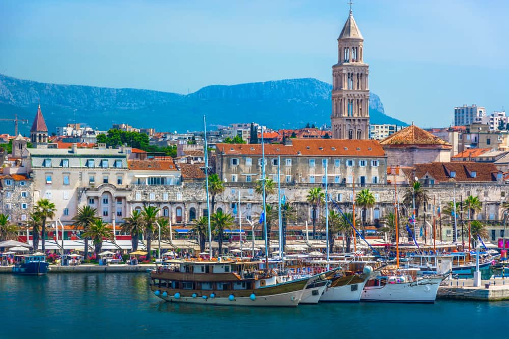 Seafront,View,At,Old,City,Center,In,Split,Town,,Diocletian split mesto