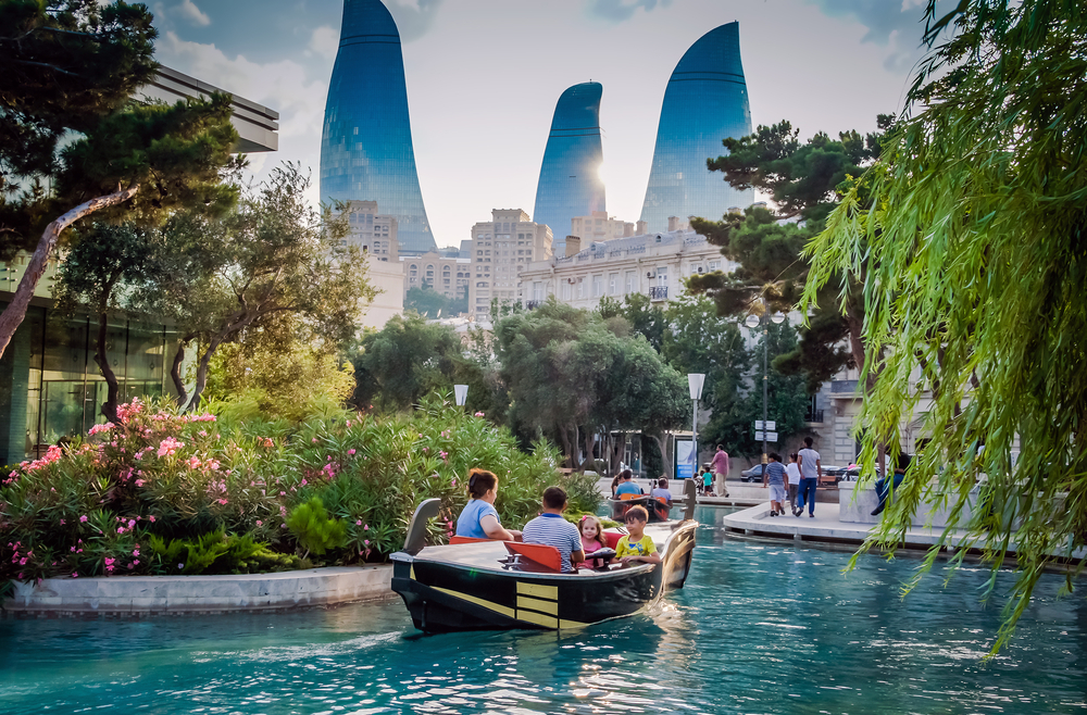 Baku,,Azerbaijan,-,July,8,,2016:,View,Of,Flame,Towers. baku